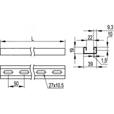 С-образный профиль 41х21, L300, толщ.1,5 мм, горячеоцинкованный