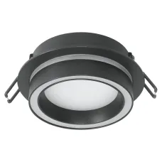 Светильник потолочный встраиваемый, 15W 230V GX53, черный, круг, без лампы, DL514