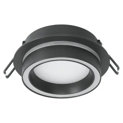 Светильник потолочный встраиваемый, 15W 230V GX53, черный, круг, без лампы, DL514
