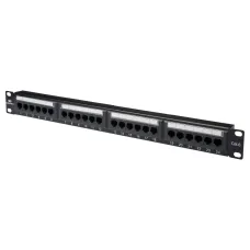 Коммутационная панель кат.6, UTP, 19'', 1U, 24хRJ45, 568A/В, черный