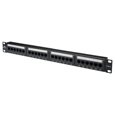 Коммутационная панель кат.6, UTP, 19'', 1U, 24хRJ45, 568A/В, черный