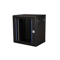 Шкаф 19'' телекоммуникационный настенный, 12U 635х600х450 мм, дверь стекло, черный