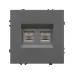 Механизм сдвоенной компьютерной розетки SCT-NOBE-MPC2-SFPL-GR, RJ-45, CAT6, Серый