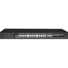 Коммутатор управляемый L2 24 порта RJ45/Combo/SFP 10 100 1000 Мб/с PoE 400Вт