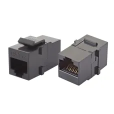 Адаптер проходной RJ45-RJ45. UTP категории 6 keystone. черный