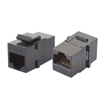Адаптер проходной RJ45-RJ45. UTP категории 6 keystone. черный