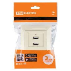 Розетка 2USB порт 2,1А 5В сл. кость Лама