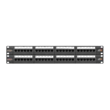 Панель 19'', 2U, 48 портов, Кат.6, RJ45/8P8C, неэкран., черная