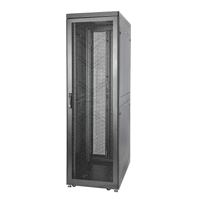 Шкаф Rackcenter D9000 48U 600 x 1000, передняя дверь перфорированная одностворчатая, задняя дверь перфорированная двустворчатая, черный