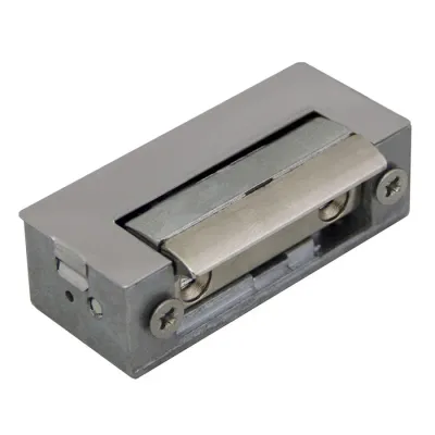Защелка электромеханическая 54NF412. 12VDC, 0,25A, 230кг. Симметричная, нормально закрытого типа с регулировкой язычка. С усиленной катушкой питания.