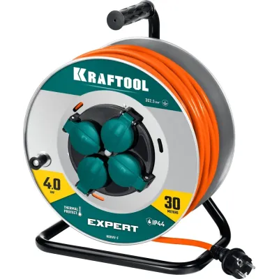 Удлинитель силовой на стальной катушке EXPERT, ПВС 3х2.5 30м 4000Вт IP44