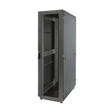 Шкаф Racknet S3000 42U 600 x 600, передняя дверь перфорированная одностворчатая, задняя дверь перфорированная одностворчатая, черный