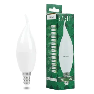 Лампа светодиодная, 20W 230V E14 6400K на ветру C37T, SBC3720