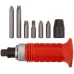 Отвертка ударная, 6 CrV специальных бит, резиновая ручка, пластиковый кейс
