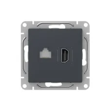 Механизм розетки HDMI+RJ45 (cat5)  графит Эпика EKF