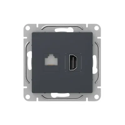 Механизм розетки HDMI+RJ45 (cat5)  графит Эпика EKF