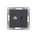 Механизм розетки HDMI+RJ45 (cat5)  графит Эпика EKF