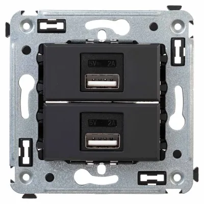 Avanti USB зарядное устройство в стену, , Черный матовый