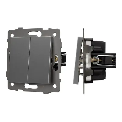 Механизм выключателя двухклавишный самовозвратный SWT-MKR2-PL-GR-V 250V, 10A