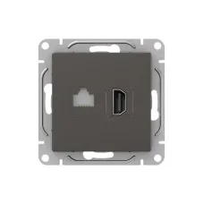 Механизм розетки HDMI+RJ45 (cat5)  мокко Эпика EKF