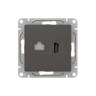 Механизм розетки HDMI+RJ45 (cat5)  мокко Эпика EKF