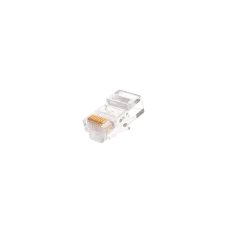 Коннектор RJ45/8P8C под витую пару, Кат.5e (Класс D), 100МГц, покрытие 50мкд, под многожильный кабель, неэкранированный, круглый ввод, уп-ка 100шт.