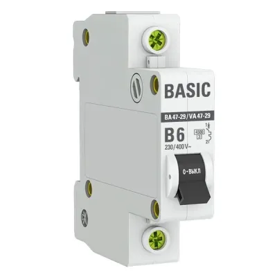 Выключатель автоматический 1P 6А (B) 4,5кА ВА 47-29 Basic