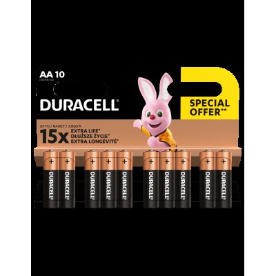 Батарейки Duracell 1027787 АА алкалиновые 1,5v 10 шт. LR6-10BL BASIC (10/120/18240)