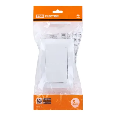 Розетка двойная 2П+З с защ. шт. и крышкой 16А 250В IP44 (основание пластик) белая Таймыр TDM