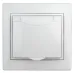 Розетка Intro Plano 1-203-01 с заземлением 2P+E Schuko с крышкой, 16А-250В, IP20, СУ, белый Розетка Intro Plano 1-203-01 с заземлением 2P+E Schuko с крышкой, 16А-250В, IP20, СУ, белый