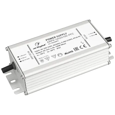 Блок питания ARPV-UH24100-PFC (24V, 4.2A, 100W) (IP67 Металл, 7 лет)