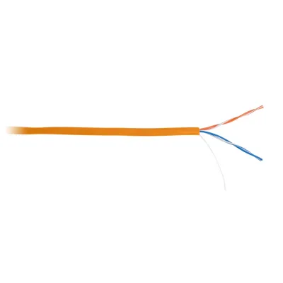 Кабель NETLAN U/UTP 2 пары, Кат.5 (Класс D), 100МГц, одножильный, BC (чистая медь), внутренний, LSZH нг(B)-HF, оранжевый, 305м