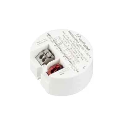Блок питания ARJ-SP-21-PFC-R (21W, 15-42V, 0.45-0.5A) (ARL, драйвер для светодиодов и светильников, IP20 пластик, 5 лет)