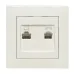 Валенсия розетка RJ-45+RJ11 2-местная белая EKF