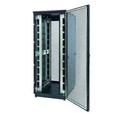 Шкаф Racknet S3000 47U 800 x 800, передняя дверь перфорированная одностворчатая, задняя дверь перфорированная двустворчатая, черный