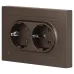 Розетка Intro Accent 6-205-08 2X2P+E Schuko, 16А-250В, IP20, СУ, AL/CU, бронза