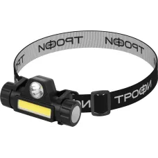Фонарь налобный светодиодный Трофи GA-101 аккумуляторный 3 Вт COB + 3 Вт LED 2 режима магнит