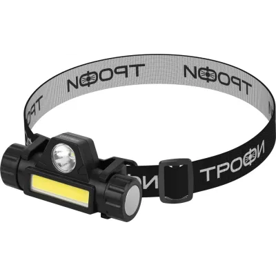 Фонарь налобный светодиодный Трофи GA-101 аккумуляторный 3 Вт COB + 3 Вт LED 2 режима магнит