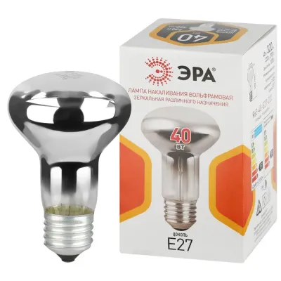 Лампа накаливания 40Вт 230В рефлектор цветная коробка E27 R63-40-E27-230
