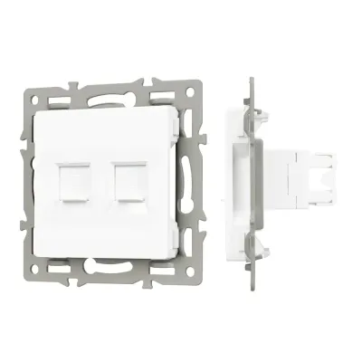 Механизм компьютерной розетки двойной SCT-MPC2-PL-WH RJ-45, CAT6