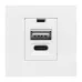 Розетка USB A+C, 2.1А, 2 гнезда, без индикатора, белая EKF