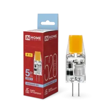 Лампа светодиодная LED-JC-COB 5Вт 12В G4 6500К 520Лм IN HOME