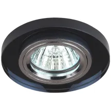 DK7 CH/BK Светильник ЭРА декор стекло круглое MR16,12V/220V, 50W, хром/черный (50/2100)