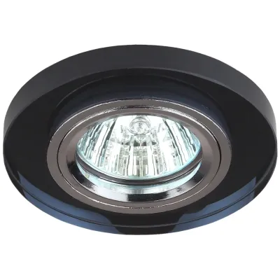 DK7 CH/BK Светильник ЭРА декор стекло круглое MR16,12V/220V, 50W, хром/черный (50/2100)