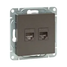 Механизм розетки RJ45 - 2шт  (cat5)  мокко Эпика EKF