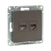 Механизм розетки RJ45 - 2шт  (cat5)  мокко Эпика EKF