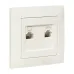 Валенсия розетка RJ-45+RJ11 2-местная белая EKF