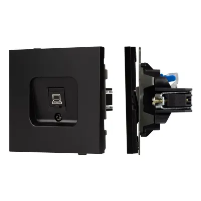 Механизм компьютерной розетки SCT-TENDO-MPC1-PL-BK, RJ-45, CAT6, Чёрный