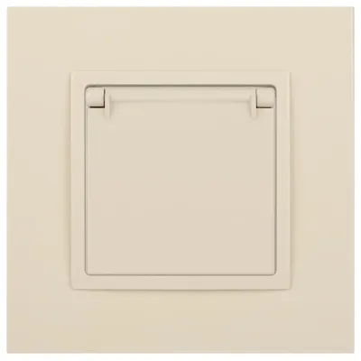 14-2103-02 ЭРА Розетка 2P+E Schuko со шторками с крышкой, 16A-250В, IP20, Эра Elegance, сл.кость (10