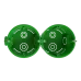 Коробка установочная ЭРА KUTS1-68-45-green зеленая 68х45мм для твердых стен с саморезами, один стыковочный узел IP20